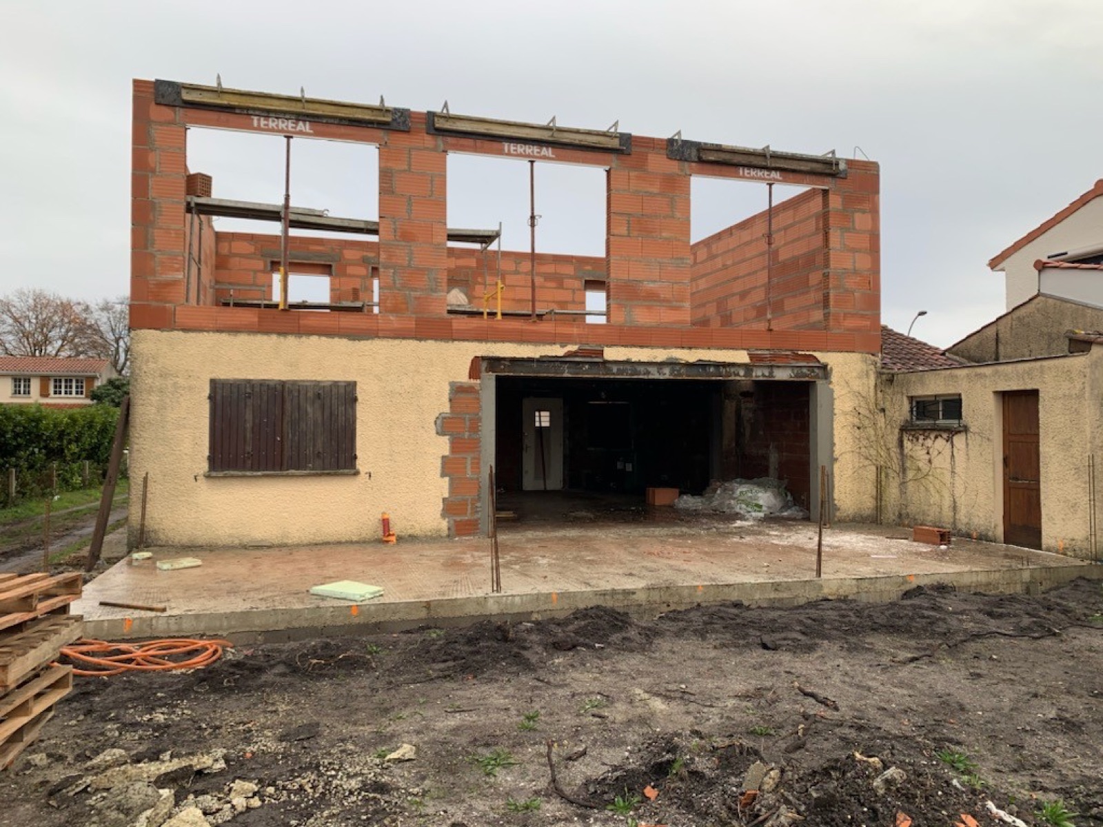 Étage de la maison Patrice en cours de construction